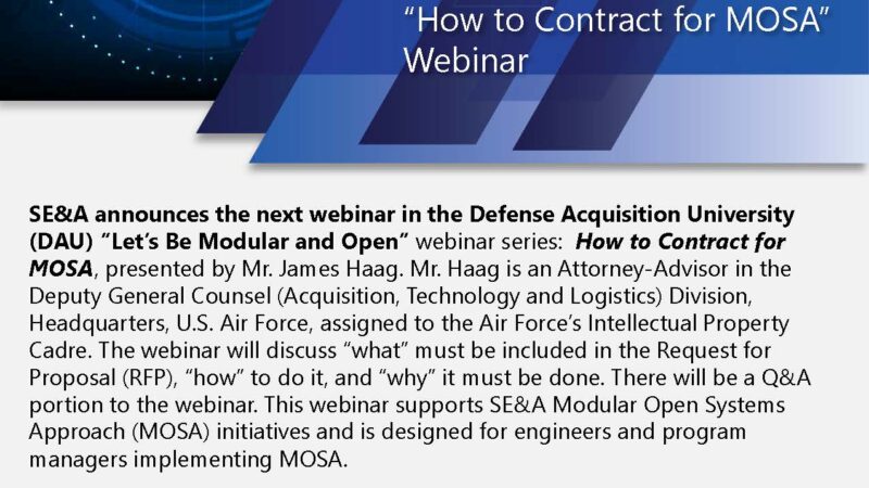 DAU Modular Open Systems Approach Webinar
